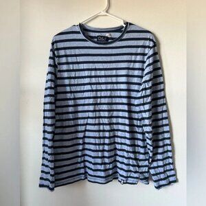 D&F Ricky Singh Stripped Blue Long  Sleeve Shirt